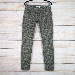CAbi Women's Size 2 Ditsy Floral Skinny Jeans Green Stretchy Pants Style#5083
